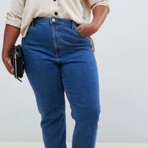 ASOS Farleigh Mom Jeans - Flat Blue - Size US 16